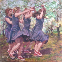 Spring Rites, by Glenda Blake - colored pencil on painted hardboard, 24 x 24 in.