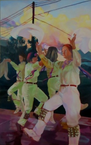 Unlikely Dance: Golden Clouds - 30 x 48 in., oils on canvas