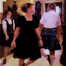 Unlikely Dance: Entry Hall - 30 x 48 in., oils on canvas