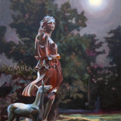 Moon Watcher - 30 x 40 in., oil on canvas